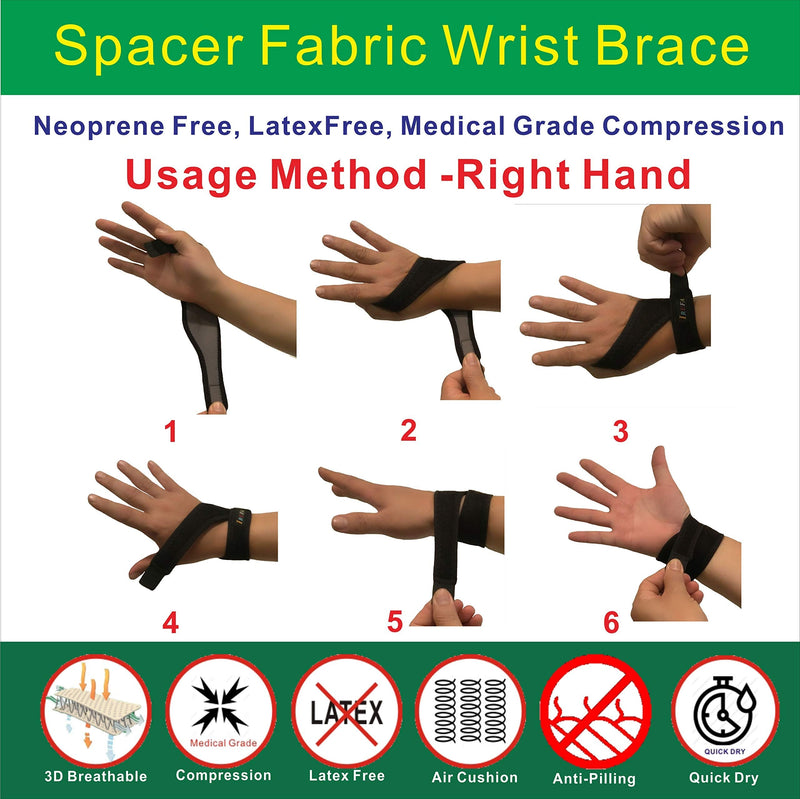 [Australia] - IRUFA,WR-OS-17,3D Breathable Spacer Fabric Wrist Brace, for TFCC Tear- Triangular Fibrocartilage Complex Injuries, Ulnar Sided Wrist Pain, Weight Bearing Strain, One PCS (Spacer Fabric) 