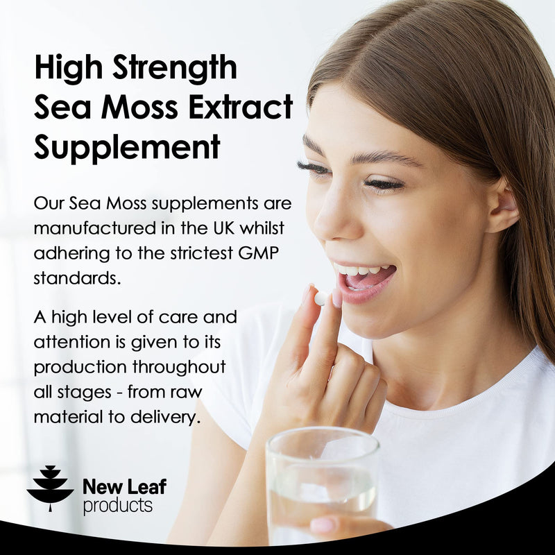 [Australia] - Sea Moss Tablets Extract High Strength 2000mg - Sea Moss Supplement 120 Tablets (not sea Moss Capsule) High Potency - UK Made - Vegan - Non GMO 120 count (Pack of 1) 