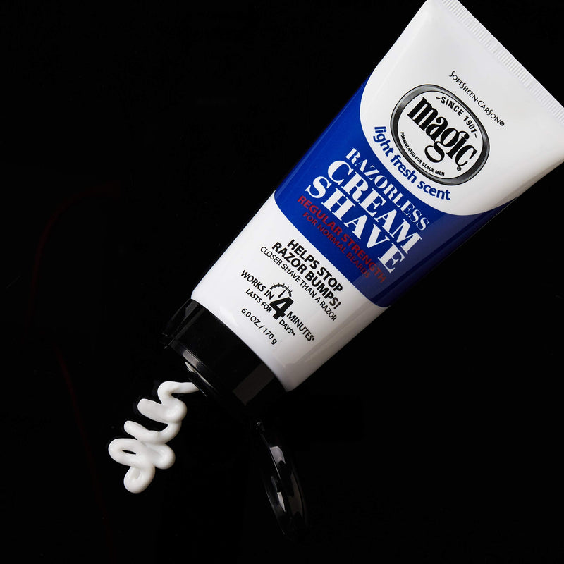 [Australia] - SoftSheen-Carson Magic Razorless Shaving Cream for Men, Hair Removal Cream, Regular Strength for Normal Beards, No Razor Needed, Depilatory Cream Works in 4 Minutes, 6 oz 6 Ounce (Pack of 1) 