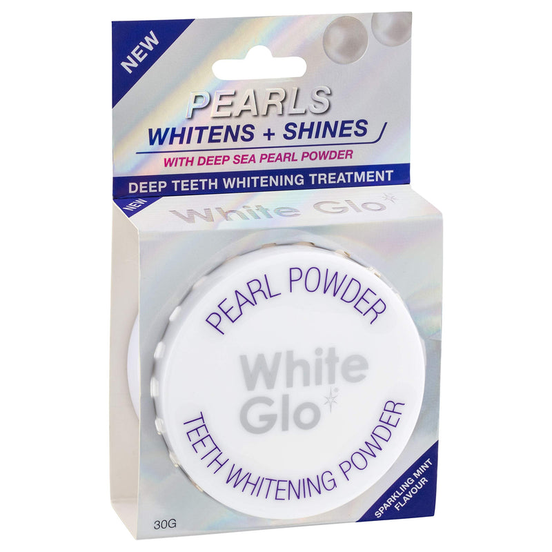 [Australia] - White Glo Pearls Whitens + Shines Pearl Powder Mint Flavour 30g Deep Teeth Whitening Treatment 
