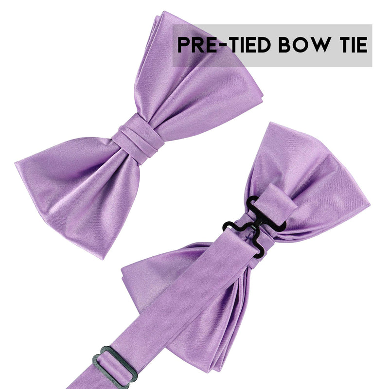 [Australia] - TIE G Solid Color Men's Suspender + Woven Bow Tie Set for Wedding : Vivid Color, Adjustable Brace, Strong Clip, Elastic Band Navy 
