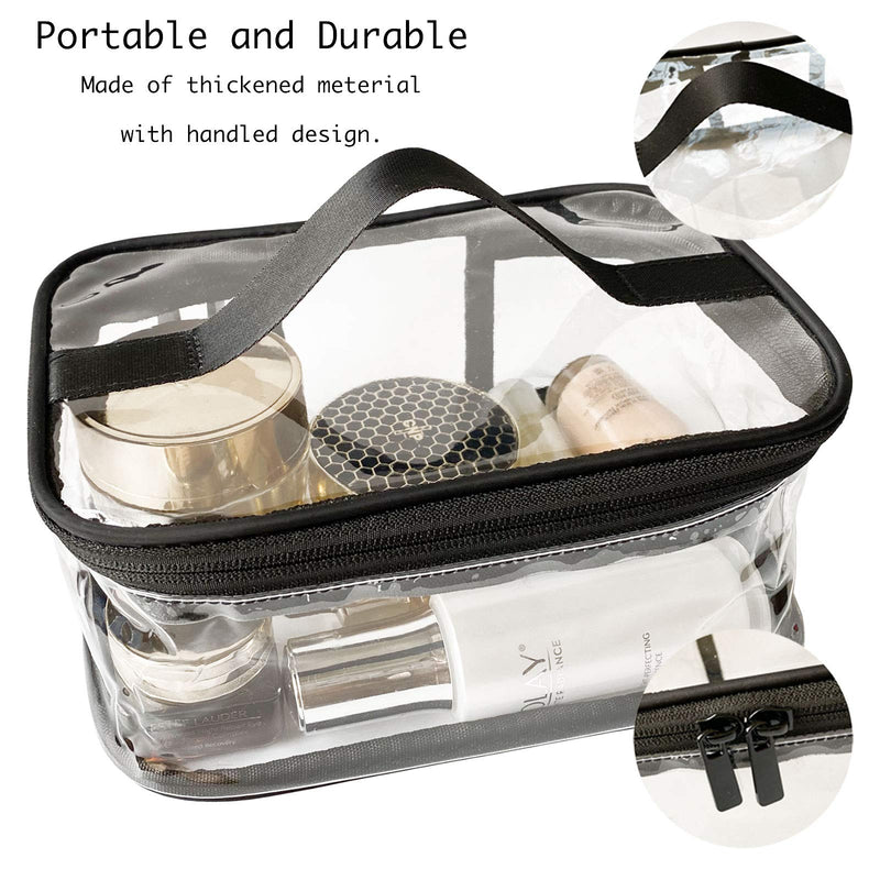 [Australia] - FIYUK Toiletry Bag Makeup Cosmetic Clear Bag Portable Waterproof Transparent Travel Large Storage Black 