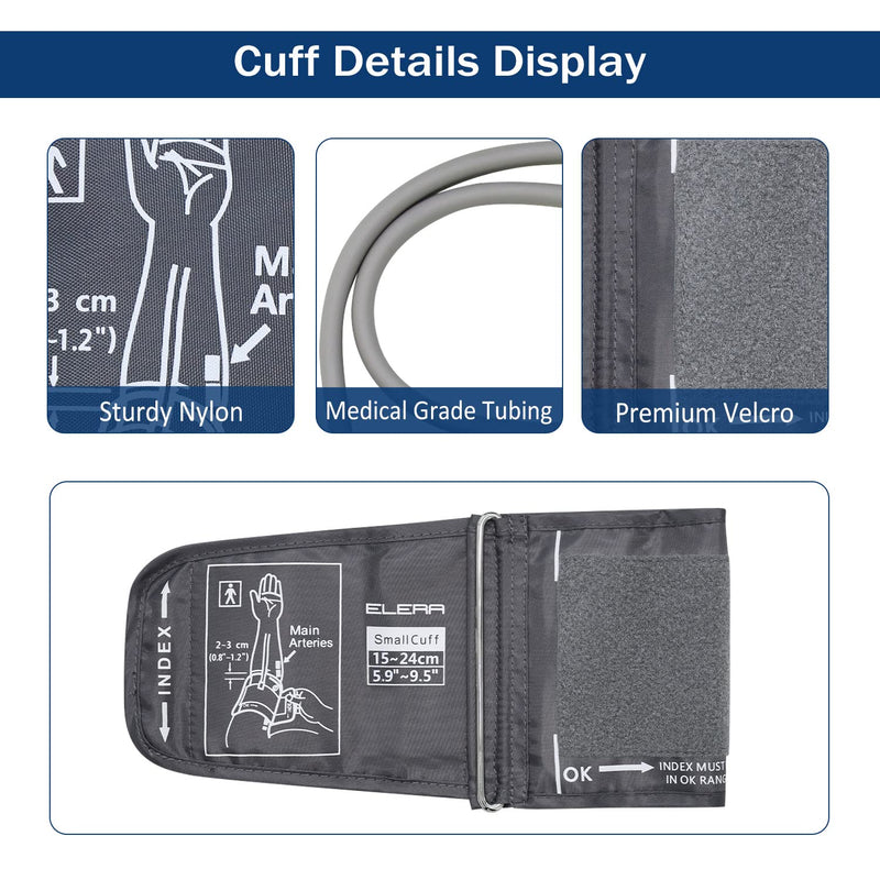 [Australia] - Small Blood Pressure Cuff, ELERA Replacement Small Cuff Applicable for 5.9”-9.5” (15-24CM) Small Arm, Cuff Only BP Machine Not Included Small（Pack of 1） 