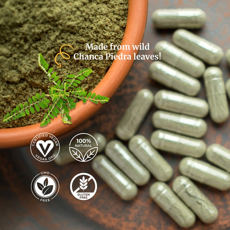 [Australia] - Peruvian Naturals Chanca Piedra Capsules “Stone Breaker” – Kidney Support Supplement - Pack of 150 - Vegan Pills, 100% Natural Chancapiedra Grown in Peru 
