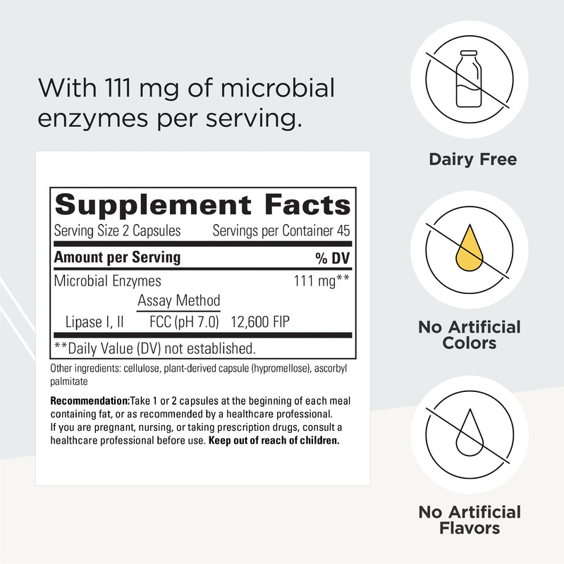 [Australia] - Integrative Therapeutics Lipase Concentrate-HP - Enzyme Supplement for Men and Women That Aids in The Digestion of Fats* - Keto and Paleo Friendly* - 90 Vegan Capsules 
