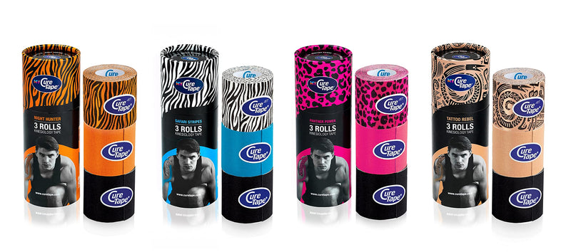 [Australia] - CureTape 3 Rolls (2”x 8ft) Waterproof Kinesiology Tape | Tattoo Rebel | Medical Kinesiology Tape for Extreme Sport Conditions | Increase Mobility & Performance | Reduce Joint Pain | Recover Faster 