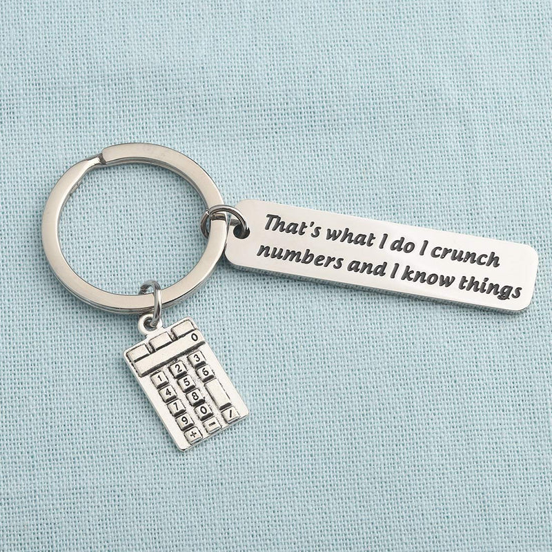 [Australia] - HOLLP Accountant Gift Calculator Charm Keychain That's What I Do I Crunch Numbers and I know Things Keychain Trader Bankers Gifts That's What I Do I Crunch Numbers and I know Things Keychain 