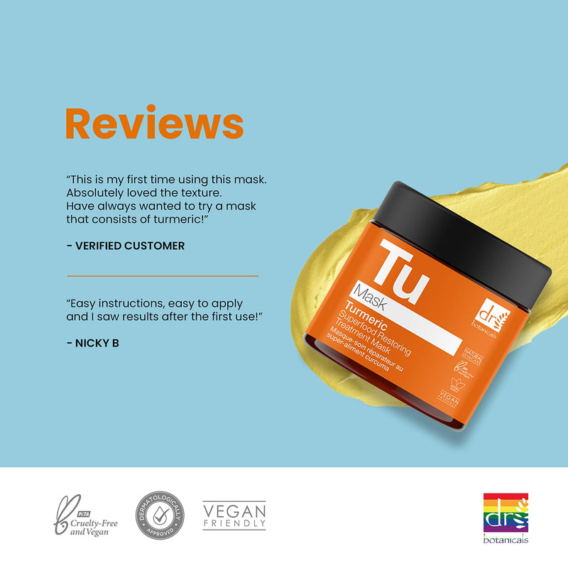 [Australia] - Dr Botanicals Turmeric Superfood Restoring Treatment Hydrating Mask for Skin regeneration and skin care 60 ml Orange 60 ml (Pack of 1) 