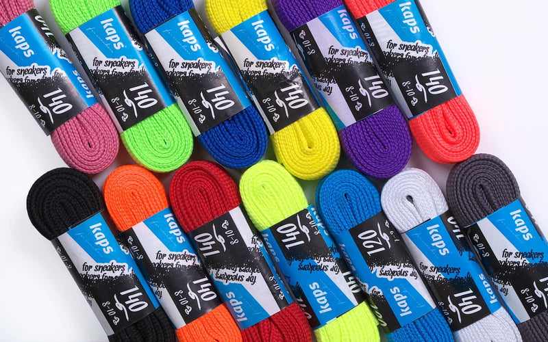 [Australia] - Kaps Sneakers Laces, quality durable shoe laces for casual footwear, made in Europe, 1 pair, many colours and lengths 140 cm - 55 inch - 8 to 10 eyelet pairs Black 
