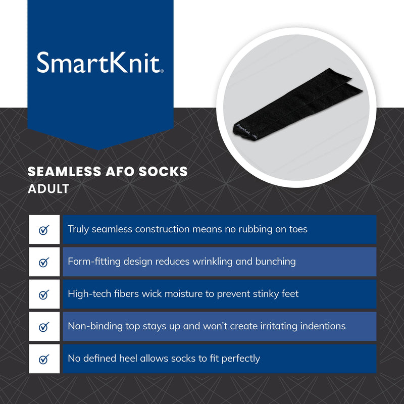 [Australia] - SmartKnit Adult AFO Interface Seamless Sensitivity Socks X-Large White 