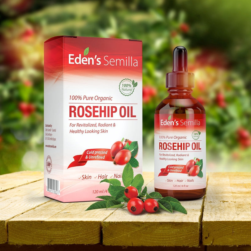 [Australia] - 100% Pure Rosehip Oil - 120ml - Certified ORGANIC - Revitalises Skin & Hair - Clinically Proven - Natural / Cold pressed & unrefined - NON Greasy HIGH absorbency - Use daily - Anti ageing, nourishes, hydrates and visibly reduces fine lines, scars, stre... 