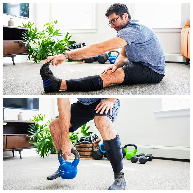 [Australia] - Calf Brace for Torn Calf Muscle and Shin Splint Relief - Calf Compression Sleeve for Lower Leg Injury, Strain, Tear - Runners Neoprene Splints Wrap for Men and Women 