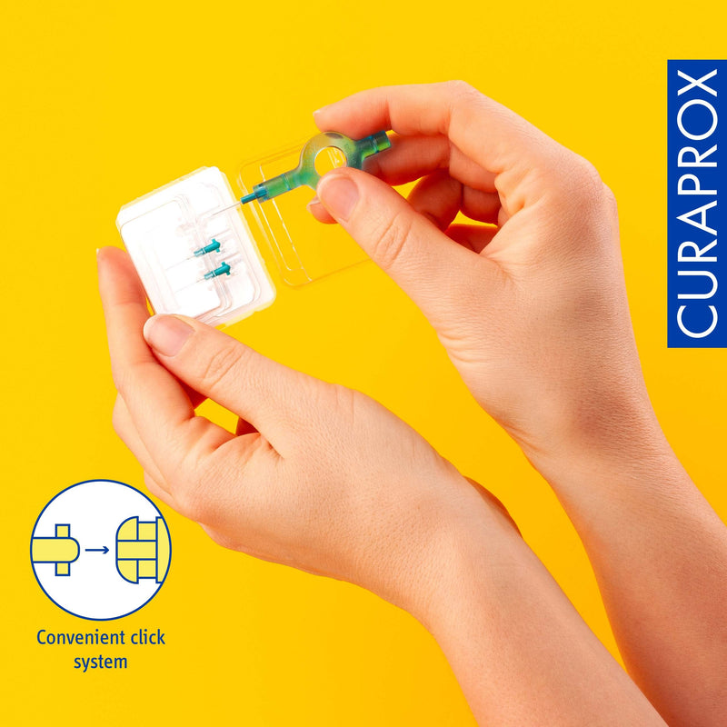 [Australia] - Curaprox CPS 06 Prime Start Interdental Brush Kit, Turquoise - 5 x 0.6mm - 2.2mm Interdental Brushes + 2 Interdental Toothbrush Holders 