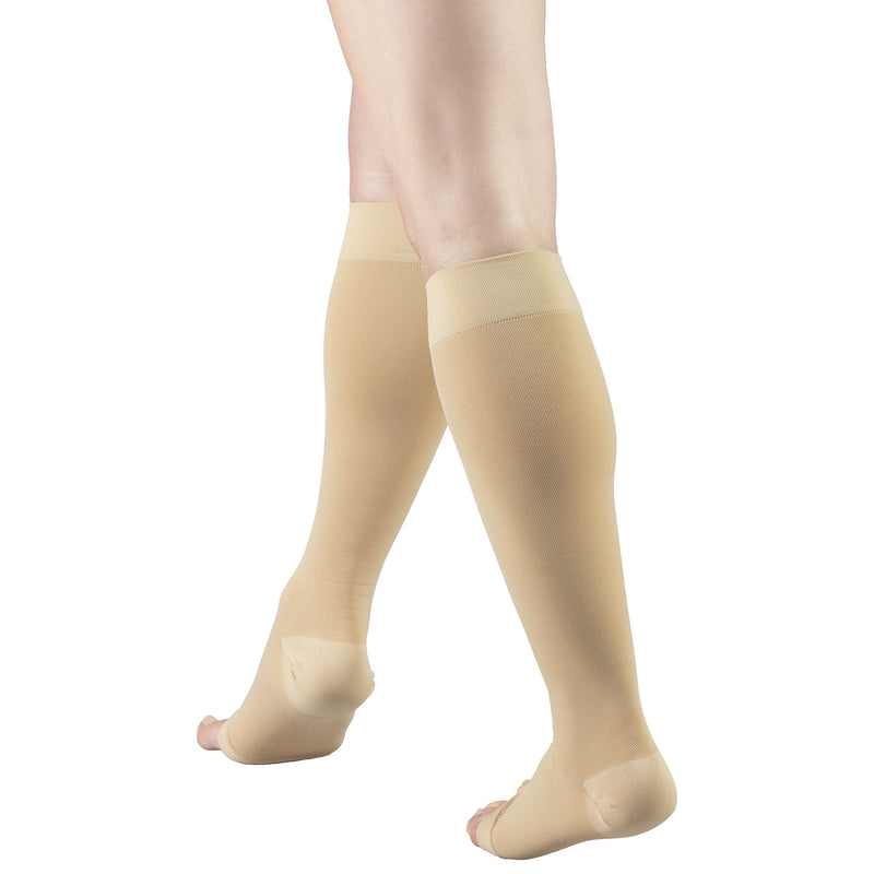 [Australia] - Truform 30-40 mmHg Compression Stockings for Men and Women, Knee High Length, Open Toe, Beige, Medium Medium (1 Pair) 