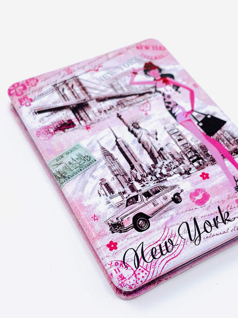 [Australia] - Girls & Women Fashion Elegant New York Souvenir Rectangle Travel Mirror Hand Mirror Cosmetic Makeup Compact Mirror (JMR-270804B) Jmr-270804b 