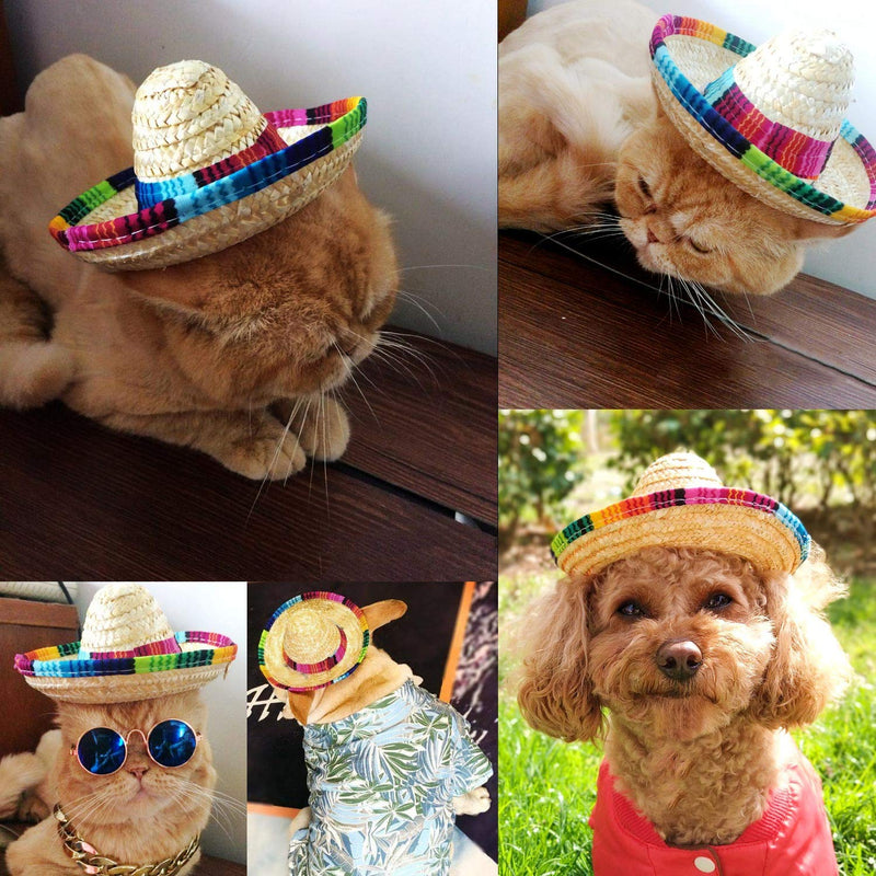 [Australia] - 8 Packs Mini Sombrero Party Hats Mexican Hat Party Decorations Party Supplies Costume Hats for Kids Dolls Pets 5.9 Inch 