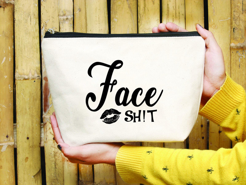 [Australia] - Funny Gift Makeup Bag Makeup Pouch Toiletry Bag For Women Teenager Girls | Wedding Bridal Emergency Kit For Bride Bridesmaid Gift | Anniversary Birthday wife Gift Face Shit Canvas Cosmetic Bag 