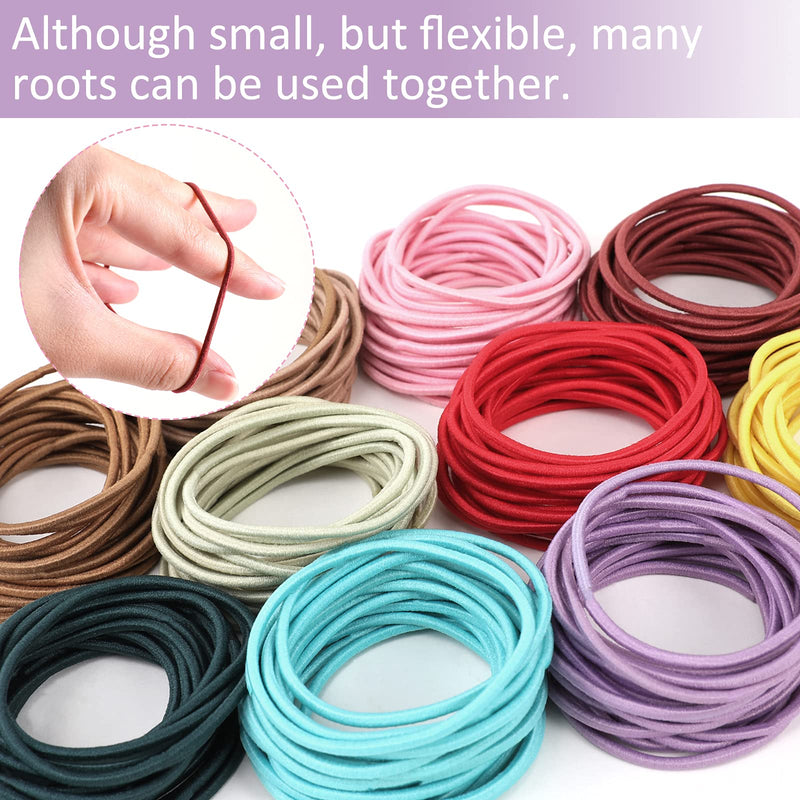 [Australia] - Boobeen 200 Pack Hair Ties Non-Crease Headband Multifunctional Hair Bands for Braided Hair and Firm Hair Variety of Colors Multi-colored 