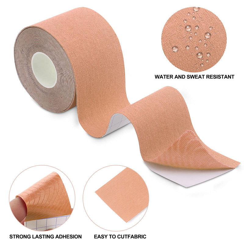 [Australia] - Kinesiology Tape (3 Uncut Roll) Kinetic Tape 16.4 ft Waterproof Athletic Sports Tape Physio Tape for Knees, Shoulder, Ankles, Elbow, Pain Relief,Joint Support (Beige) (3 Rolls) Beige 