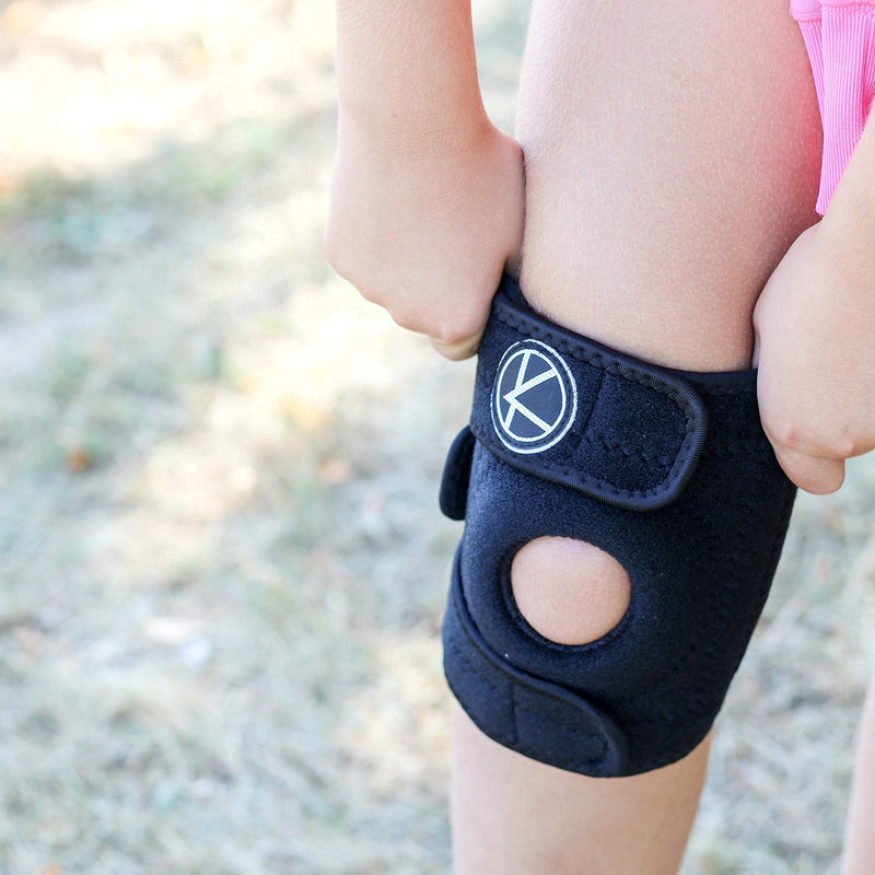 [Australia] - Kids Knee Support Bundle: 1 Kids Knee Brace (Black) and 1 Kids Knee Sleeve (Black) 