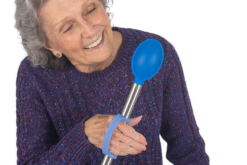 [Australia] - EazyHold Silicone Universal Cuff Aid for Limited Hand Grip, Cerebral Palsy, Therapy, Adaptive Eating Tableware Spoon Fork Holder, Disabled Assistive Equipment (Youth to Adult-5 Pack) Youth to Adult 5 Count (Pack of 1) 