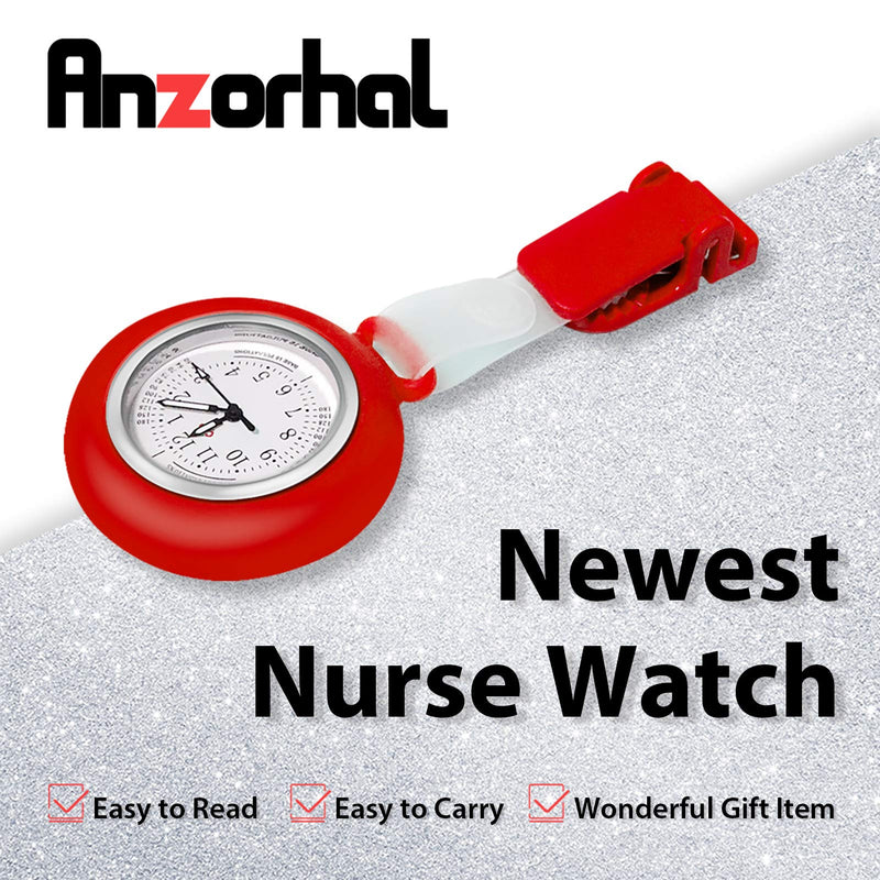 [Australia] - Nurse Watch,Nursing Watch,Nurse Watches for Women, Watch with Second Hand Clip on Watch Nursing Watches for Nurses (Red) 