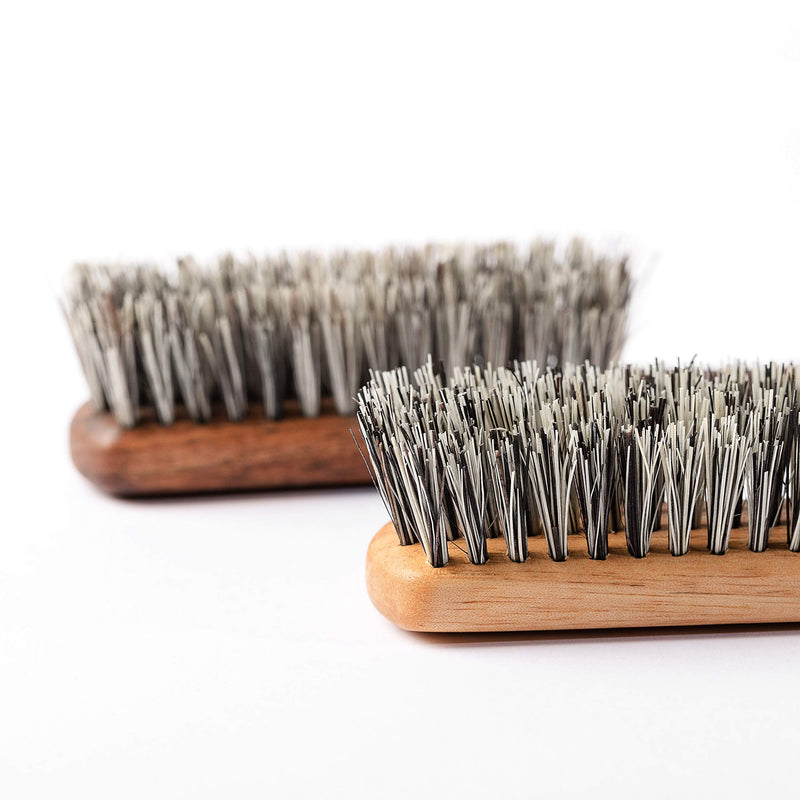 [Australia] - ZilberHaar - Regular Vegan Beard Brush - Stiff Natural Bristles, Mexican Tampico Fiber and Oiled Walnut Wood - Animal-Free Beard Grooming Brush for Men - Made in Germany 