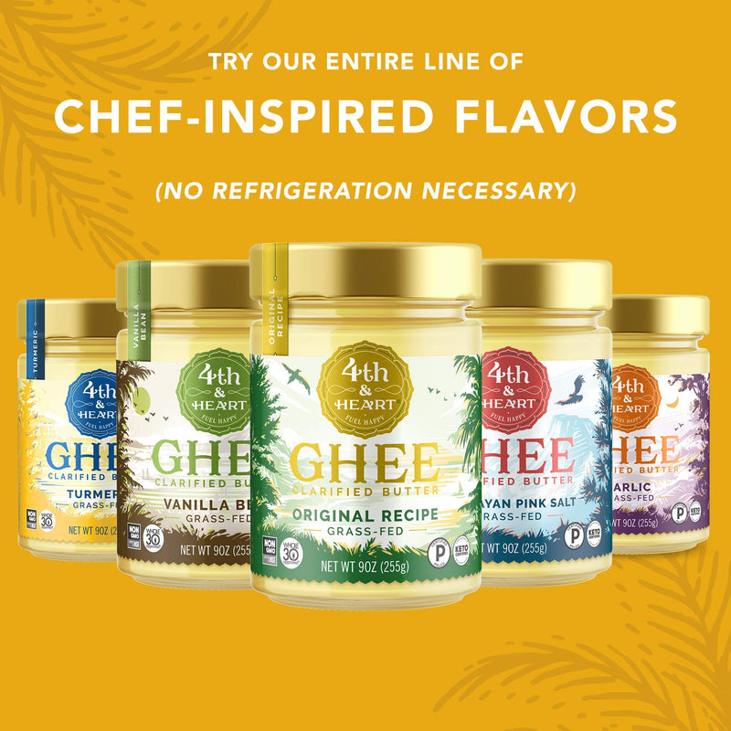 [Australia] - 4th & Heart California Garlic Grass-Fed Ghee, 9 Ounce, Keto, Pasture Raised, Non-GMO, Lactose and Casein Free, Certified Paleo 