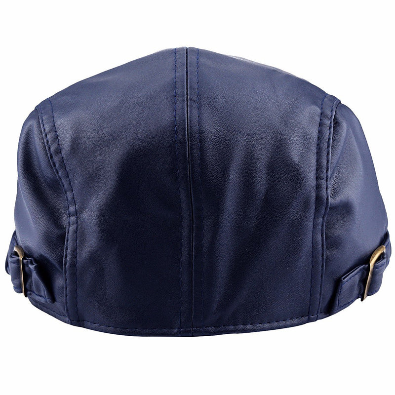 [Australia] - squaregarden Flat Caps for Men, Beret Leather Hat Cabbie Gatsby Newsboy Cap Ivy Irish Hats #3-navy Blue 
