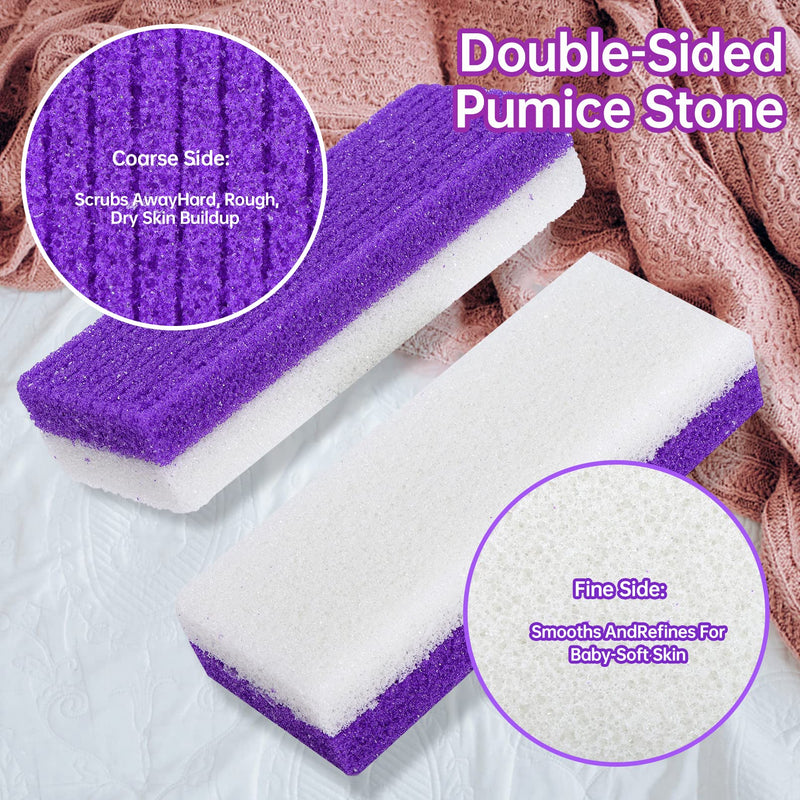 [Australia] - Foot Callus Remover Set,Pedicure Kit Includes 1 Stainless Foot Rasp Foot File,4 Foot Pumice Stone & 1 Nail Brush,Foot Scrubber Remove Hard Dry Skin,Foot Care Pedicure Tools for Wet and Dry Feet,Purple 