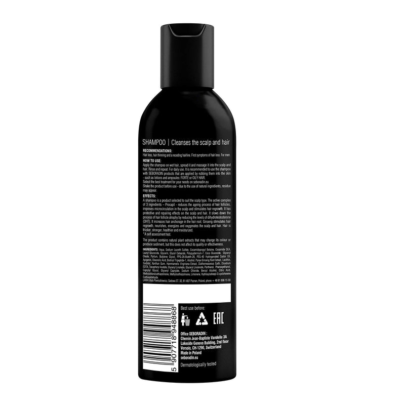 [Australia] - SEBORADIN MEN Hair Shampoo for Hair Loss, Hair Thinning Shampoo 200 ml | Vitamins and Natural Extracts for Thickening and Growth, Natur Technology | Hair & Scalp Treatment | Care & Receding Hairline 