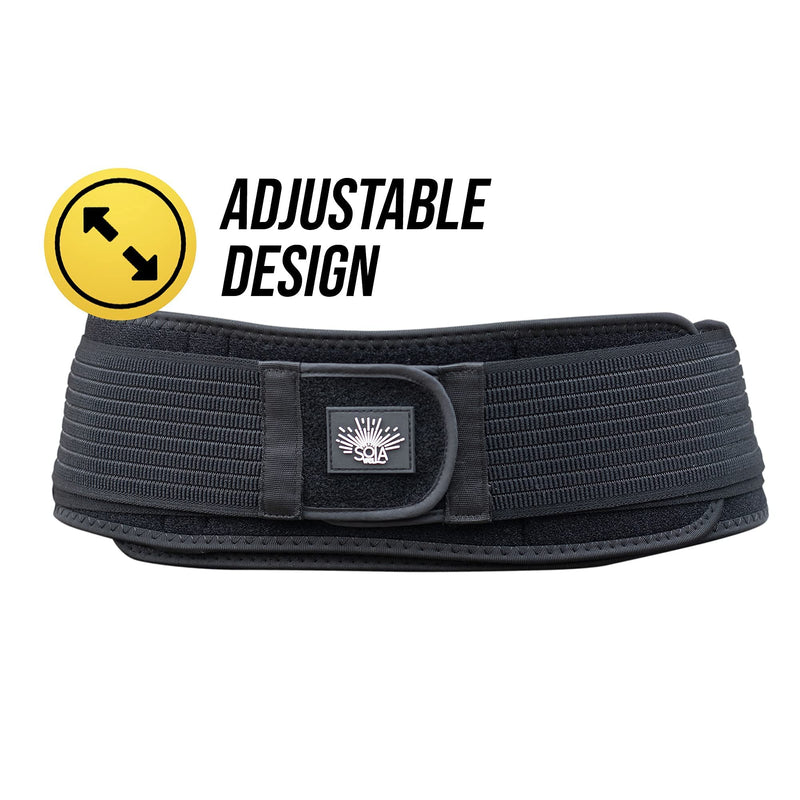 [Australia] - SOLAWELL Sacroiliac Belt - Lower Back Support to Treat Sciatica - Pain Relief for Pelvic, Lumbar, Nerve and Leg Discomfort - Posture and Pregnancy Support - Pelvis Brace to Improve Alignment - SI Joint Belt for Women and Men, Black 