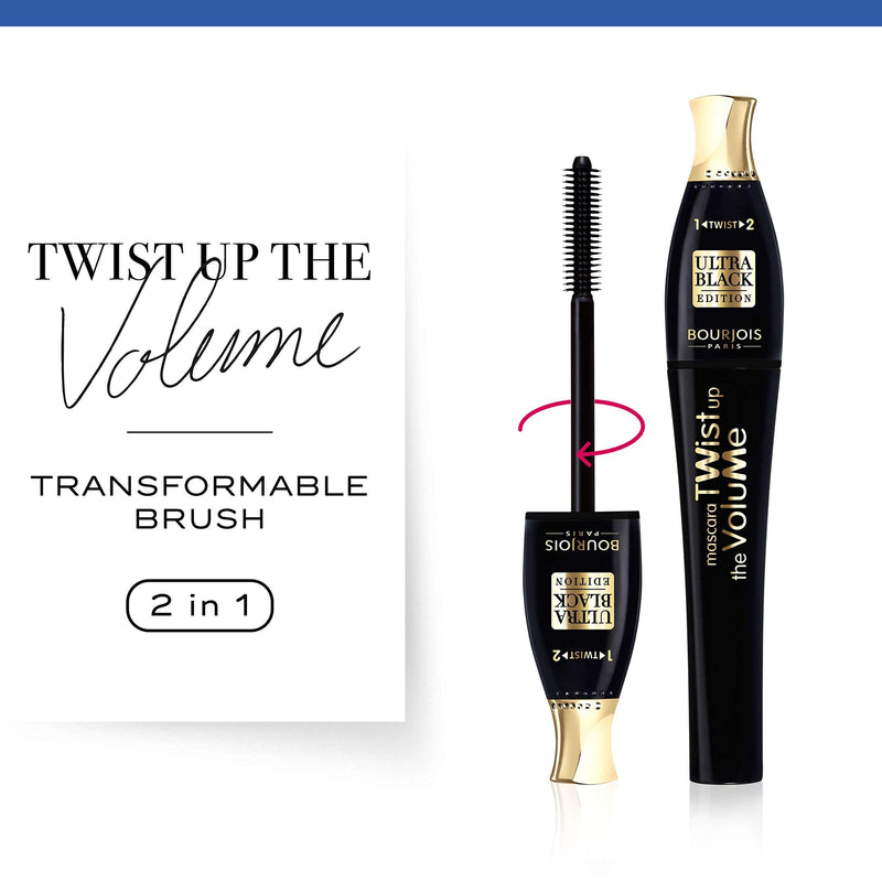 [Australia] - Bourjois Twist Up The Volume Mascara With Transformable 2-In-1 Brush - 8ml |52 Ultra Black Twist Up Mascara Tone no.52 