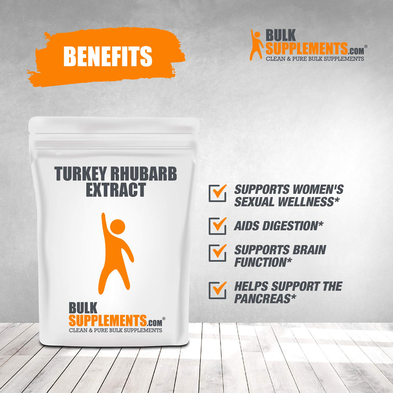 [Australia] - BulkSupplements.com Turkey Rhubarb Extract - Menopause Supplements - Menopause Supplements - Soy Free (500 Grams - 1.1 lbs) 500 Gram 