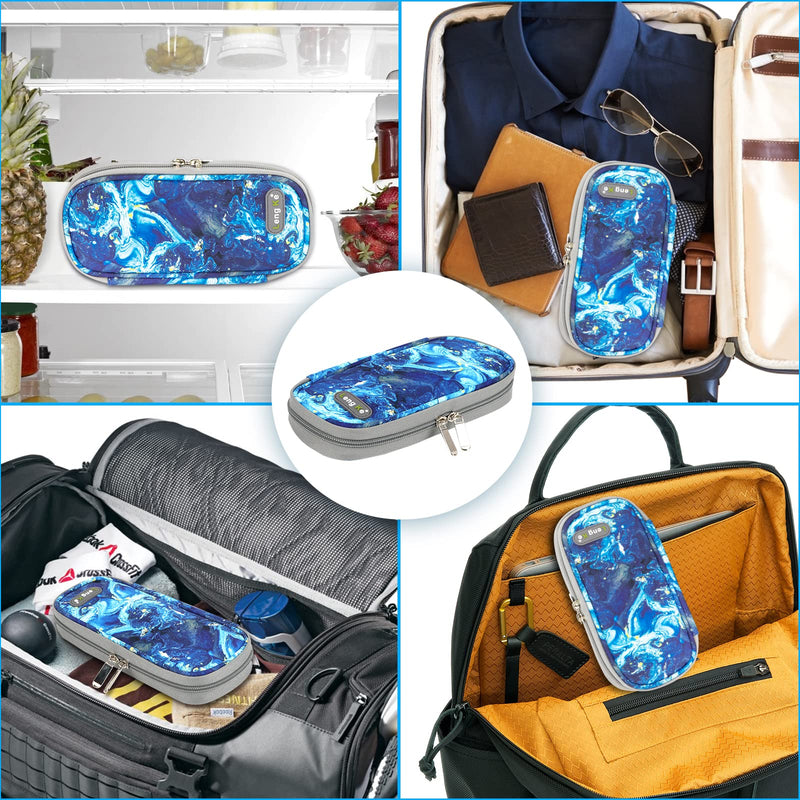 [Australia] - YOUSHARES Insulin Pen Case with 2PCS Nylon Ice Packs - Insulin Cooler Travel Case for Medication Diabetic Supplies, Insulin Case Medicine Cooler for Travel (Quicksand Blue) B_quicksand Blue 