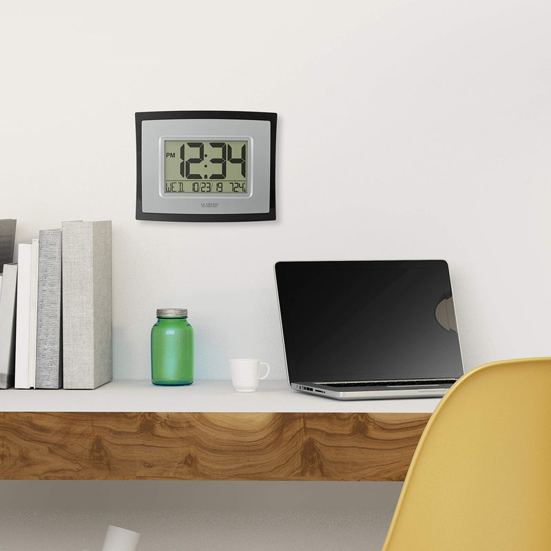 [Australia] - La Crosse Technology WT-8002U Digital Wall Clock Silver, Black 