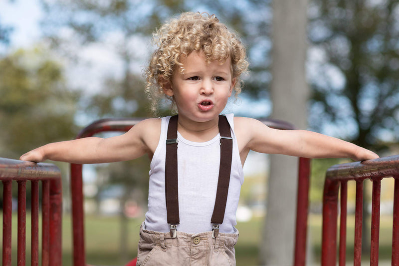 [Australia] - Navisima Suspenders for Kids - Adjustable Suspenders for Girls, Toddler, Baby - Elastic Y-Back Design with Strong Metal Clips 1 Black 