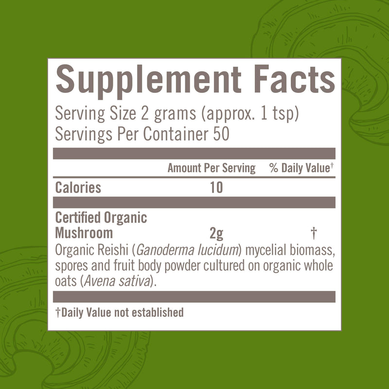 [Australia] - Om Mushroom Superfood Reishi Organic Mushroom Powder, 3.5 Ounce, 50 Servings , Adaptogen, Stress & Immune Support, Superfood Mushroom Supplement Reishi Powder 3.5 Ounce (Pack of 1) 
