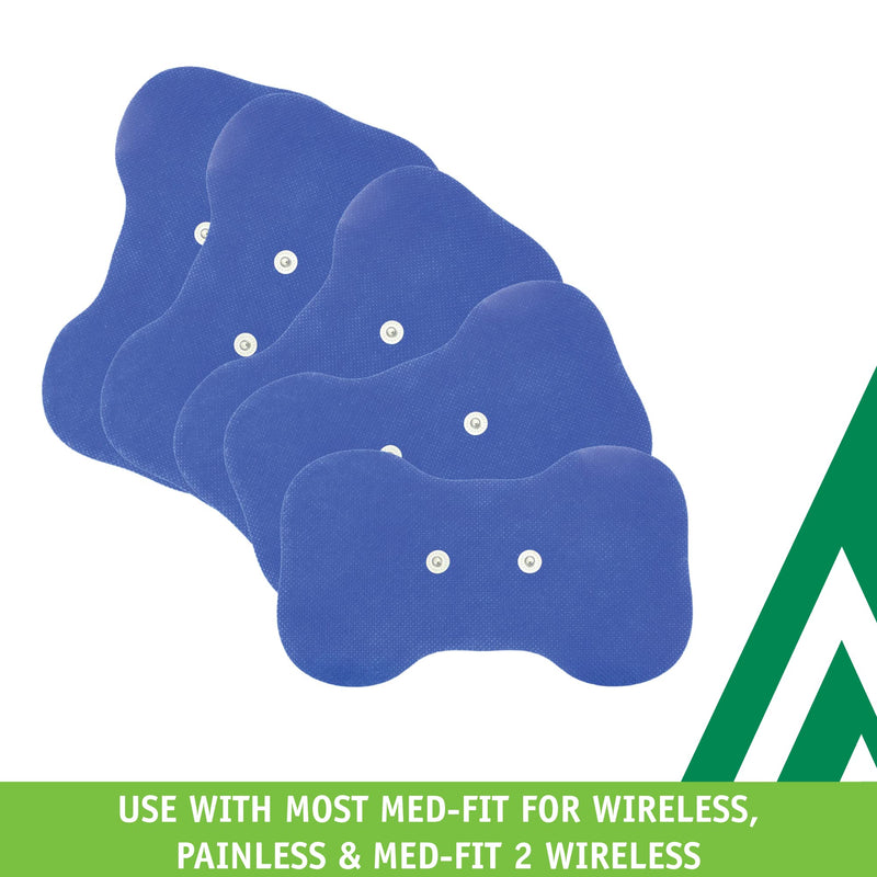 [Australia] - Med-Fit Wireless Butterfly Self-Adhesive Electrodes Pack of 5 16x9cm - Fits Med-Fit Wireless TENS & Painless TENS. Ideal For Treating Lower Back Pain 5 Pack 