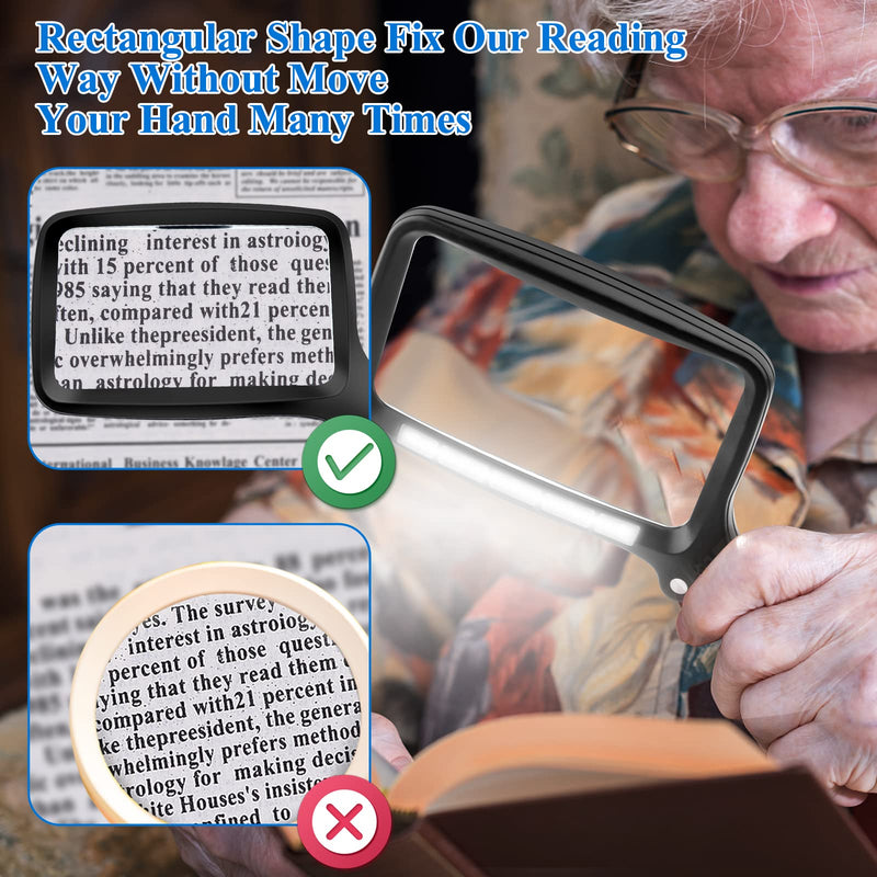 [Australia] - Magnifying Glass for Reading, Handheld Magnifier with 5 Ultra-Bright LED Lights for Reading, Sewing, Cross Stitch and Close Work 
