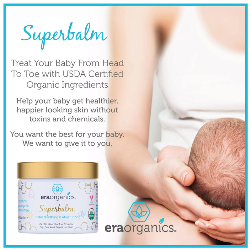 [Australia] - Era Organics Healing Ointment for Babies - USDA Certified Organic Natural Gentle Moisturizer for Sensitive Skin Prone To Baby Eczema, Cradle Cap (Infant Seborrheic Dermatitis), Rashes, Hives & More 