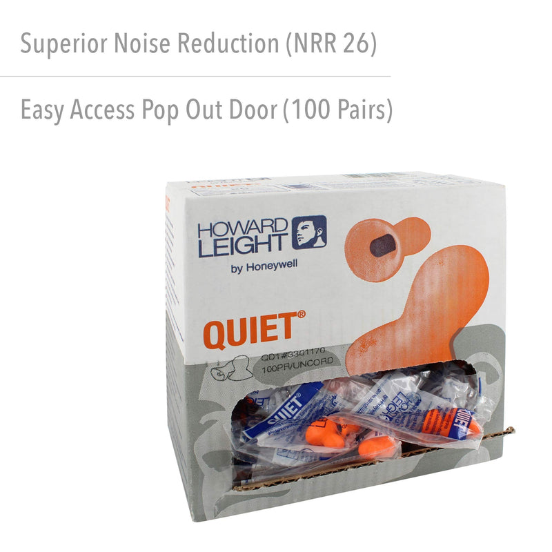 [Australia] - Honeywell Howard Leight by Quiet Reusable Earplugs, 100 Pairs (QD1), Orange 