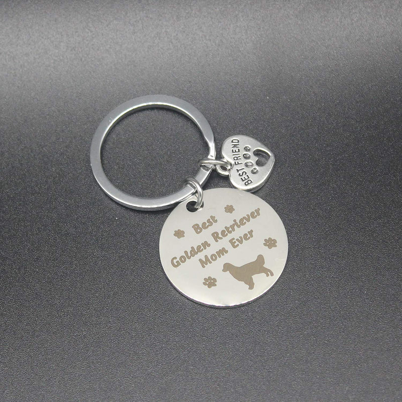 [Australia] - CWSEN Best Boxer Golden Mom Ever Keychain Dog Owner Gifts Dog Mom Key Ring Dog Lover Gifts Paw Print Jewelry Animal Pet Owner Rescue Gift 