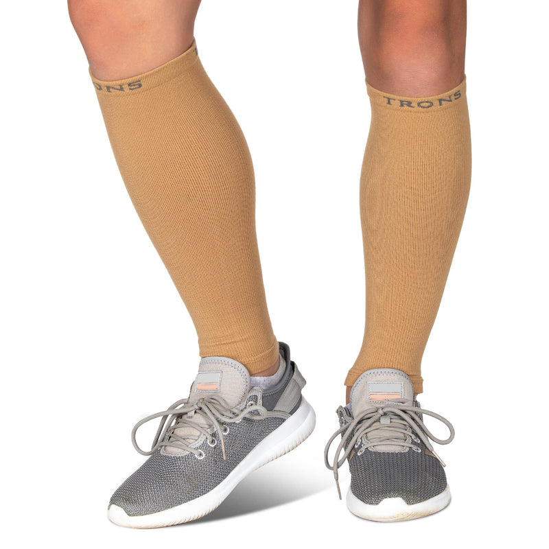 [Australia] - Trons Calf Compression Sleeves - Compression Socks for Fitness, Sports, Running, Shin Splint, Varicose Vein, Weak Joints, and Calf Pain Relief (Medium, Black) Medium 