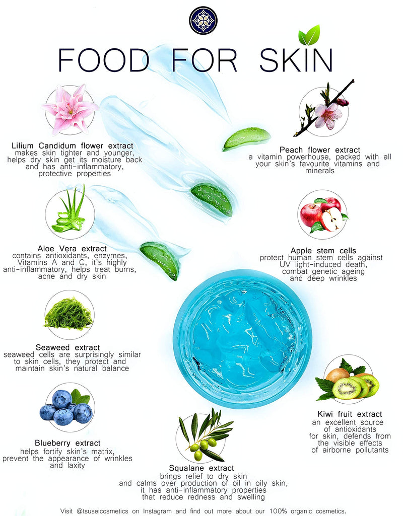[Australia] - Organic Pure Hyaluronic Acid Gel Cream for Women by TSU:SEI. Hyaluronic Acid with 3 Different Weight Molecules. Anti Wrinkle, Anti Aging Face Moisturizer. 50ml. ALL NATURAL. Cruelty Free Skin Care. 