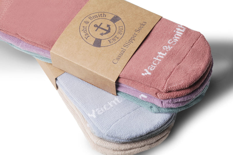 [Australia] - Yacht & Smith 12 Pairs Of Loose Fit Gripper Bottom Diabetic Non-Skid Slipper Black Socks, Grippy Hospital Sock, Wholesale Bulk (12 Pairs Gripper Womens - Neutral, One Size) 12 Pairs Gripper Womens - Neutral 