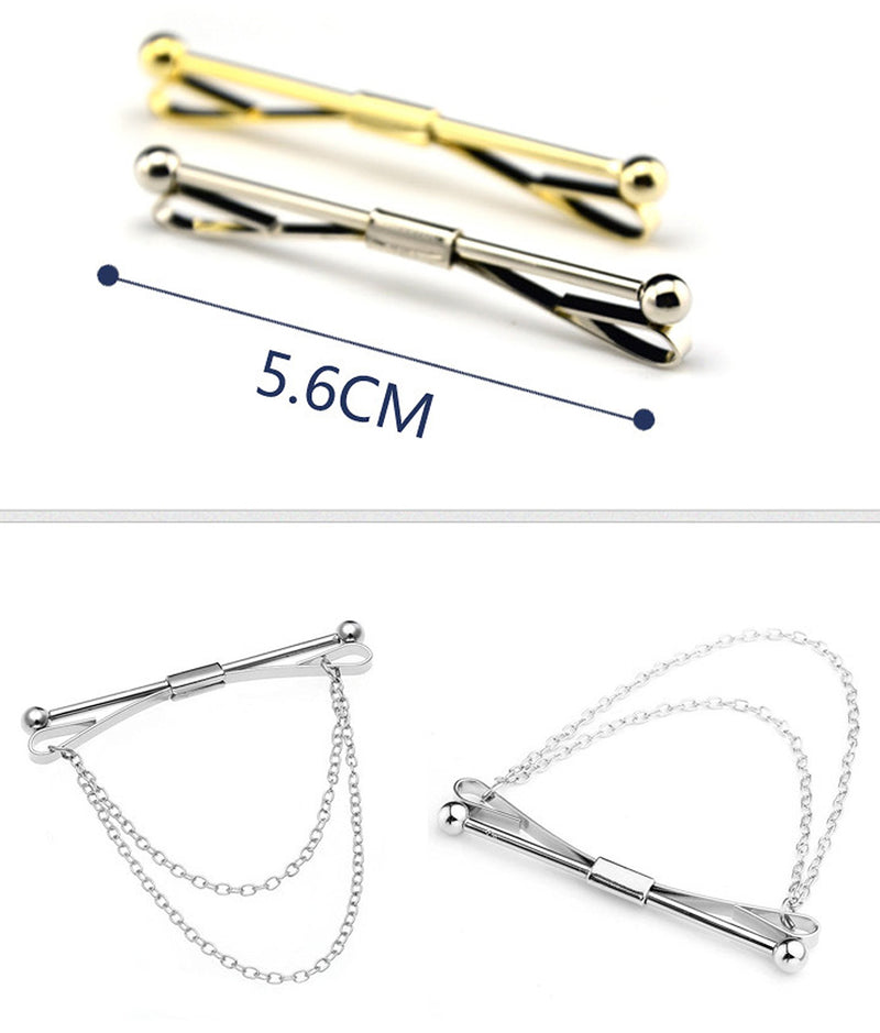 [Australia] - Geek-M Tie Collar Bar Pin Set for Men Classic Collar Clip Set of 2 Style 1 