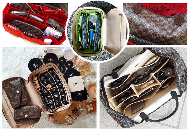 [Australia] - Purse Bag Organizer Insert with Lots of Different Size Spaces Divider Shaper for Speedy Shoulder Hobo Bag Keep Stuff Organized Medium(Speedy 30, Neverfull PM) Leopard 