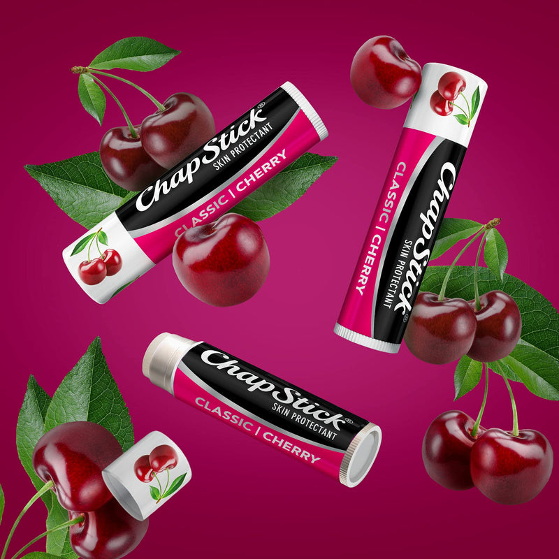 [Australia] - ChapStick Classic Cherry Lip Balm Tube, Flavored Lip Balm for Lip Care on Chafed, Chapped or Cracked Lips, Cherry, Red, 0.15 Oz (Pack of 3) 3 Pack OLD 