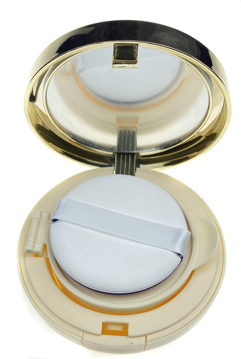 [Australia] - ASTRQLE 15ml 0.5oz Empty Luxurious Golden Portable Make-up Powder Container Air Cushion Puff Case Holder with Powder Puff and Mirror Refillable Make Up Founda gold 